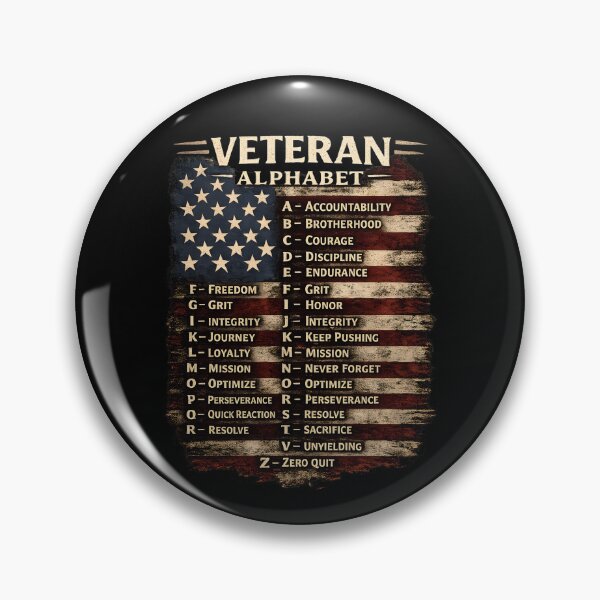 Item preview, Veteran Alphabet Design | Military Humor & Patriotic Veteran Graphic | Veteran Gift Artwork designed and sold by Lina Caro.