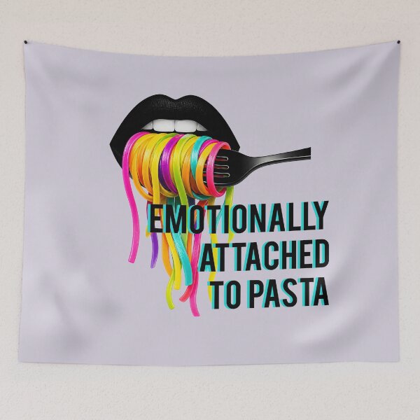 Item preview, Emotionally Attached to Pasta - Colorful Foodie Graphic Tee designed and sold by GraphicComet.
