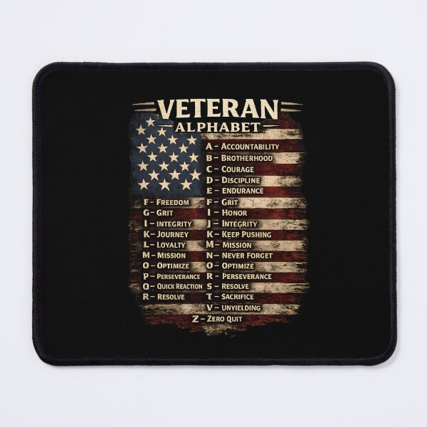 Item preview, Diseño de alfabeto para veteranos | Humor militar y gráficos patrióticos para veteranos | Obra de arte para regalos de veteranos designed and sold by Lina Caro.