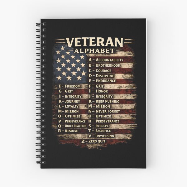 Item preview, Veteran Alphabet Design | Military Humor & Patriotic Veteran Graphic | Veteran Gift Artwork designed and sold by Lina Caro.