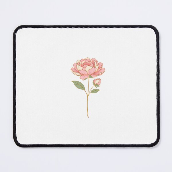 Item preview, Soft Pink & Cream Peony – Gold Line Art Botanical Illustration designed and sold by Joyfulfabric.