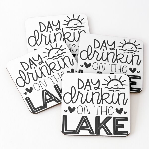 Item preview, Day Drinkin’ on the Lake – Sun, Birds Waves Hearts Design designed and sold by EmeraldeaArt.