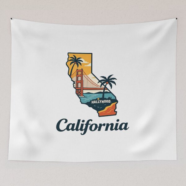 Item preview, California – Golden State Retro Outline Art designed and sold by VladisWorld.