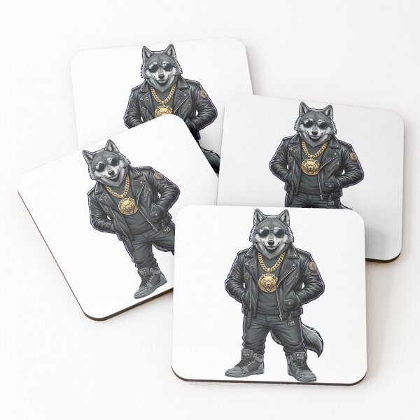 Item preview, City Wolf Streetwear Leather Jacket Hip Hop Animal Art designed and sold by Presshue.