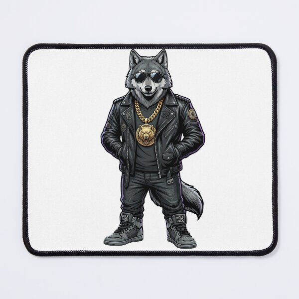 Item preview, City Wolf Streetwear Leather Jacket Hip Hop Animal Art designed and sold by Presshue.