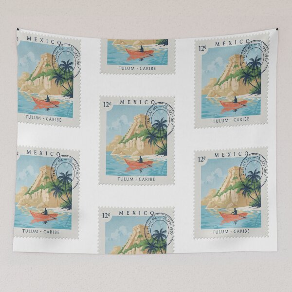 Item preview, Tulum Mexico Coastal Postage Stamp Travel Sticker designed and sold by stickercuffs.