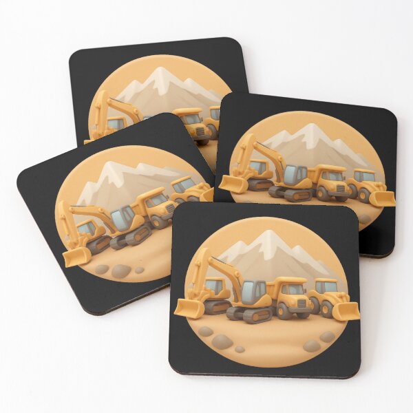 Item preview, Cute Construction Vehicles Mountain Scene designed and sold by kakmi-art.