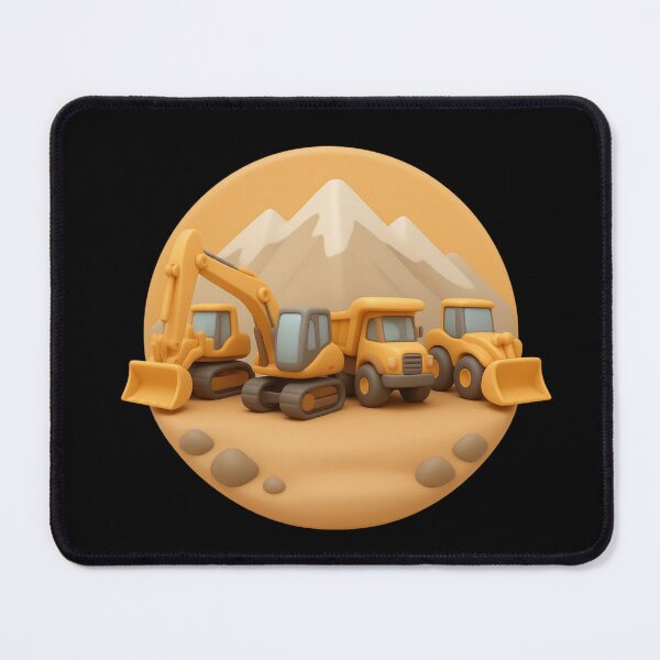 Item preview, Cute Construction Vehicles Mountain Scene designed and sold by kakmi-art.