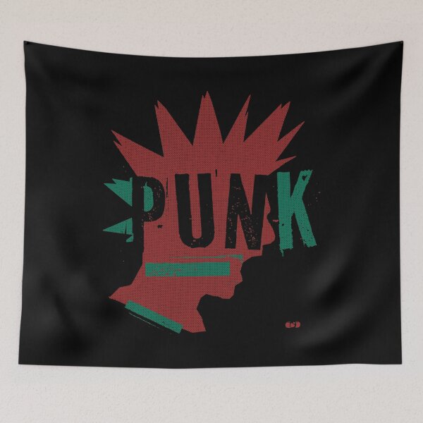 Item preview, Punk Mohawk Risograph | Retro Two-Tone Punk Graphic Tee | Anti Conformist Punk Rock Indie Shirt designed and sold by Decorador de Corazones.