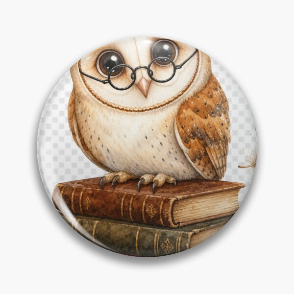 Item preview, Clever reading owl on a stack of books Kawaii designed and sold by BoosterShop.