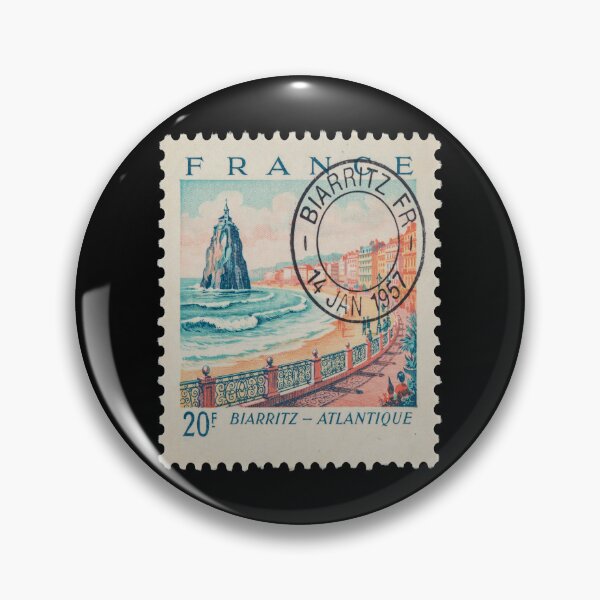 Item preview, Biarritz France Coastal Postage Stamp Travel Sticker designed and sold by stickercuffs.
