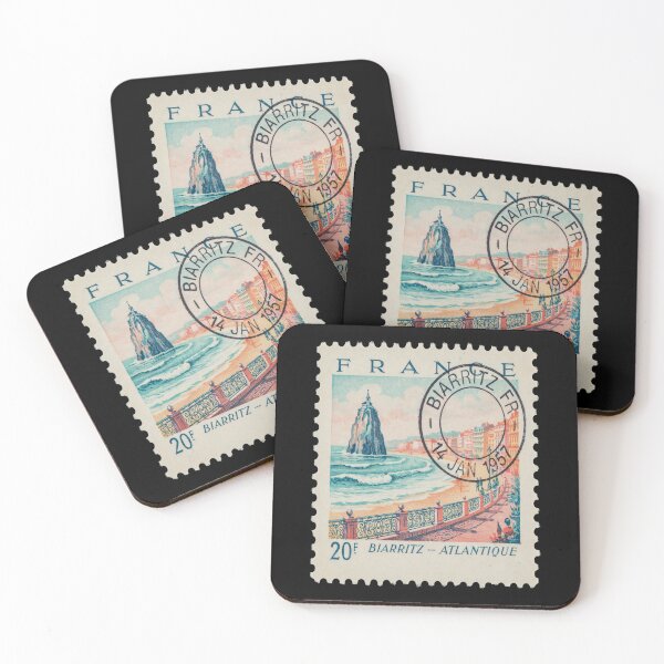 Item preview, Biarritz France Coastal Postage Stamp Travel Sticker designed and sold by stickercuffs.