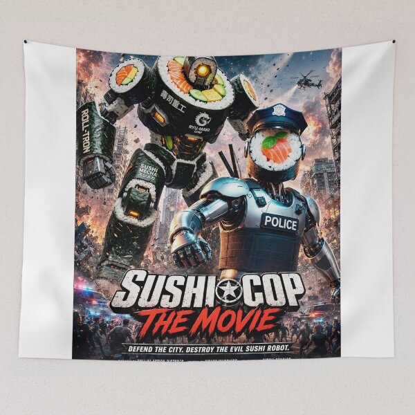 Item preview, SUSHI COP THE MOVIE: The Attack of the Sushi Robot designed and sold by Japan Cyberpunk Universe & Surreal Characters.