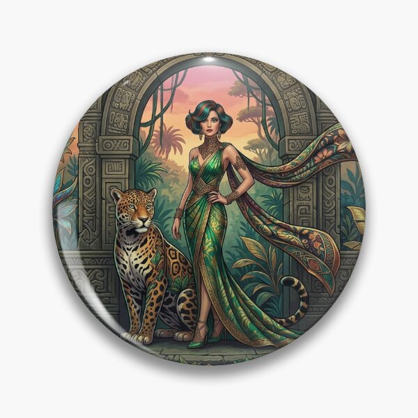 Item preview, IArt Deco Jungle Queen with Jaguar designed and sold by VipeDrip.