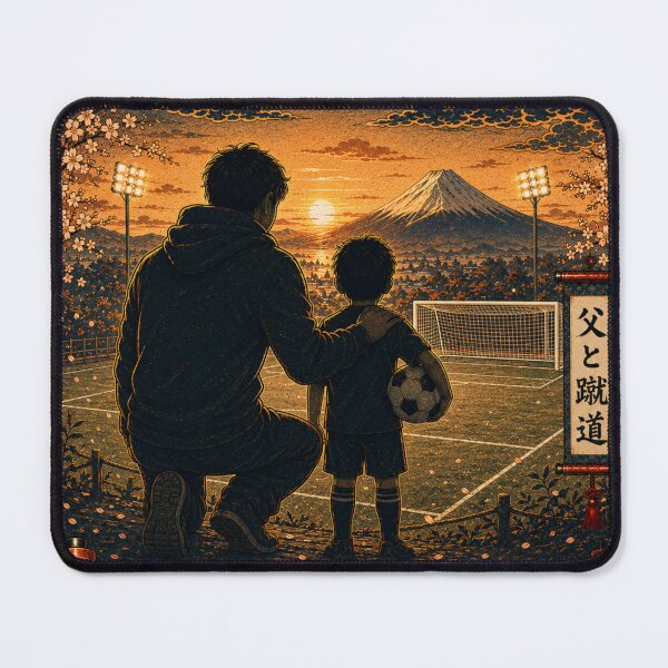 Item preview, Soccer Dad Japanese Ukiyo-e Father Child Gift Soccer Sticker Art designed and sold by Locker39.