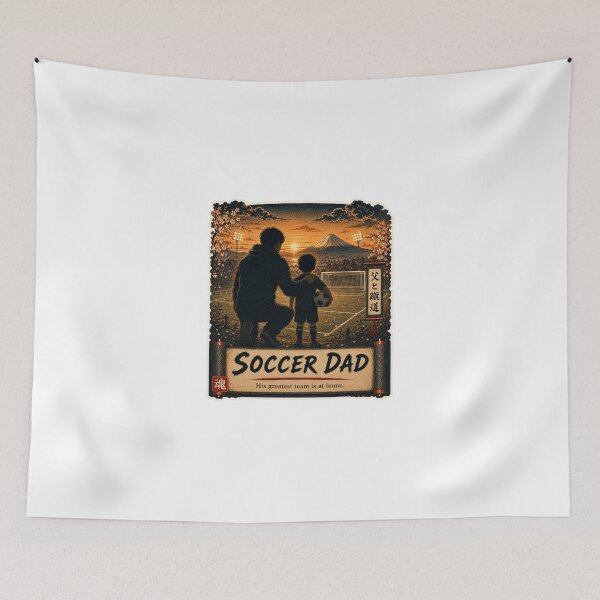 Item preview, Soccer Dad Japanese Ukiyo-e Father Child Gift Soccer Sticker Art designed and sold by Locker39.