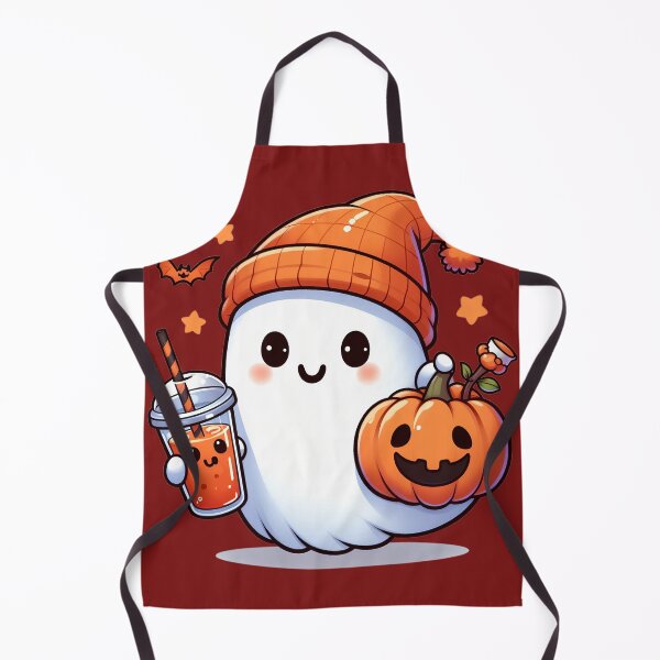 Item preview, Cute Halloween Ghost with Pumpkin and Fall Drink designed and sold by Creatby7030.