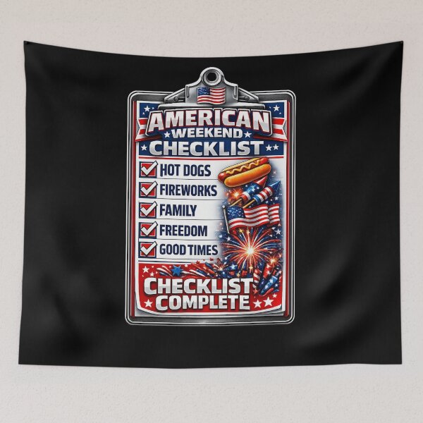 Item preview, American Weekend Checklist 4th of July Gift designed and sold by XYZ Studio.