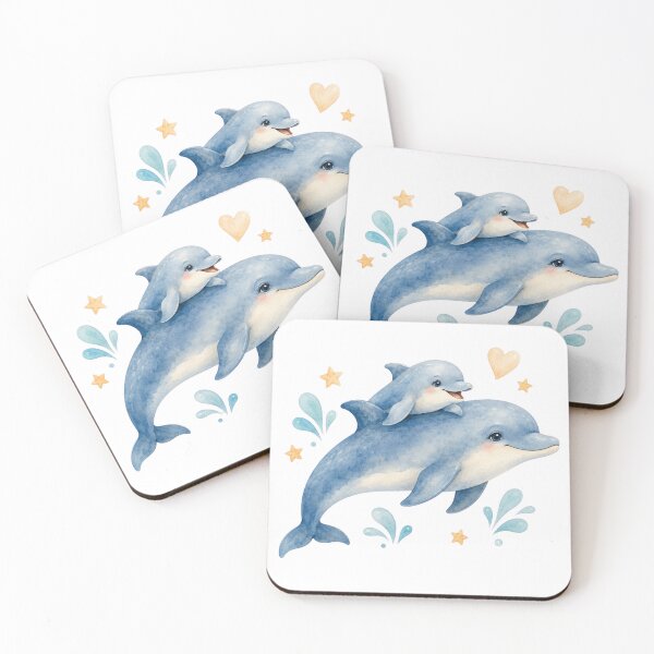Item preview, Cute Baby Dolphin Riding Mom designed and sold by Passionread.
