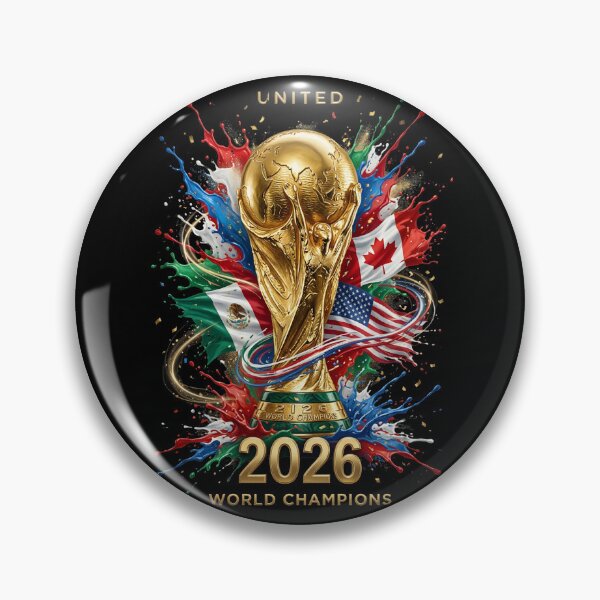 Item preview, World Cup 2026 Football Celebration: Gold Trophy, USA Canada Mexico Flags designed and sold by saamessart.