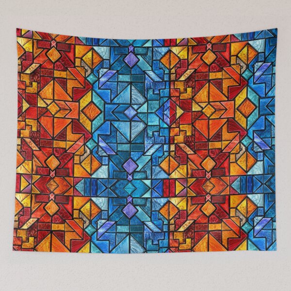 Item preview, Fire and Ice Stained Glass Grid designed and sold by Dresut.
