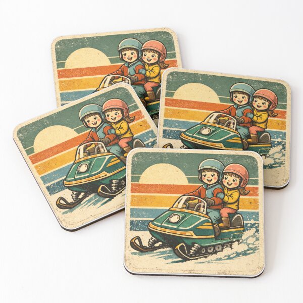 Item preview, Retro Snowmobile Kids Vintage Winter Sunset designed and sold by PrintforDesign.