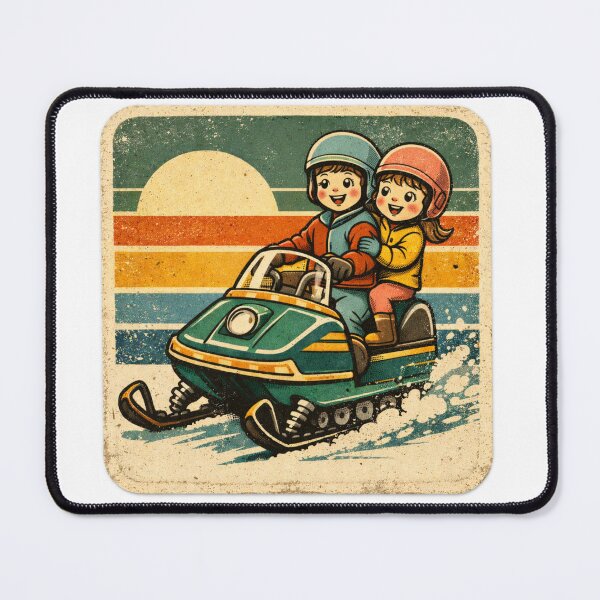 Item preview, Retro Snowmobile Kids Vintage Winter Sunset designed and sold by PrintforDesign.