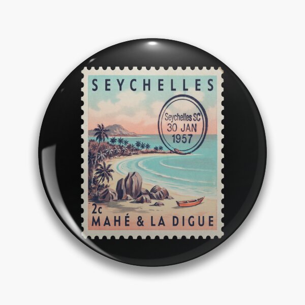 Item preview, Seychelles Coastal Postage Stamp Retro Travel Sticker designed and sold by stickercuffs.