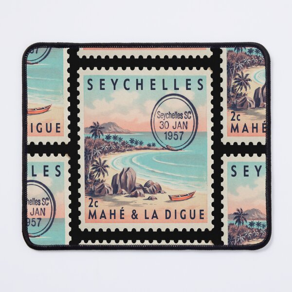 Item preview, Seychelles Coastal Postage Stamp Retro Travel Sticker designed and sold by stickercuffs.