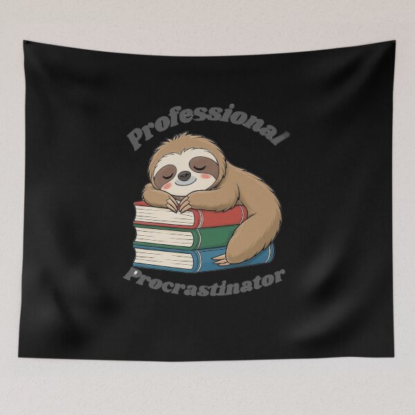 Item preview, Professional procrastinator sloth lazy study humor designed and sold by Thelazygrind.