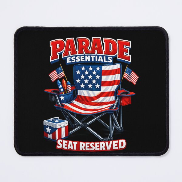 Item preview, Parade Essentials Seat Reserved Funny Patriotic 4th Of July American Flag Chair designed and sold by XYZ Studio.