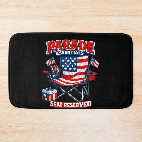 Item preview, Parade Essentials Seat Reserved Funny Patriotic 4th Of July American Flag Chair designed and sold by XYZ Studio.