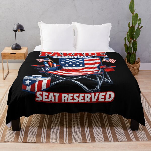 Item preview, Parade Essentials Seat Reserved Funny Patriotic 4th Of July American Flag Chair designed and sold by XYZ Studio.