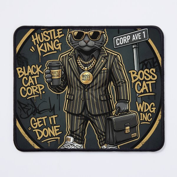 Item preview, Hustle King Cat Boss Streetwear Funny Hip Hop T-Shirt Art designed and sold by Presshue.