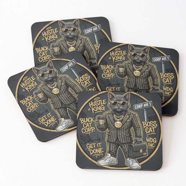 Item preview, Hustle King Cat Boss Streetwear Funny Hip Hop T-Shirt Art designed and sold by Presshue.
