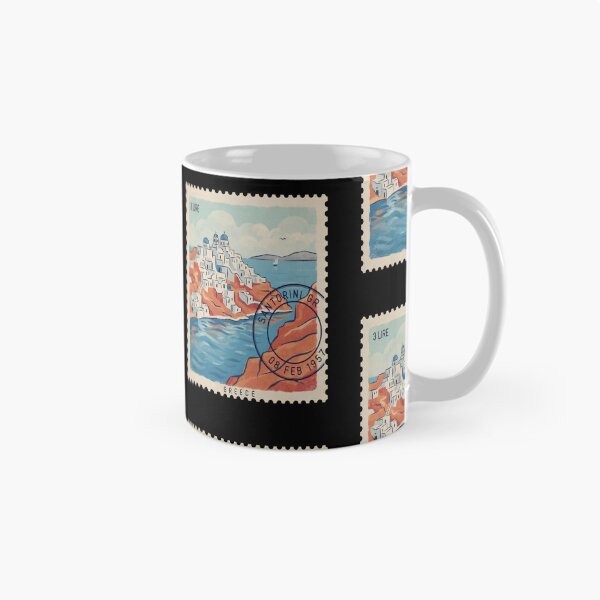 Item preview, Santorini Greece Coastal Postage Stamp Travel Sticker designed and sold by stickercuffs.