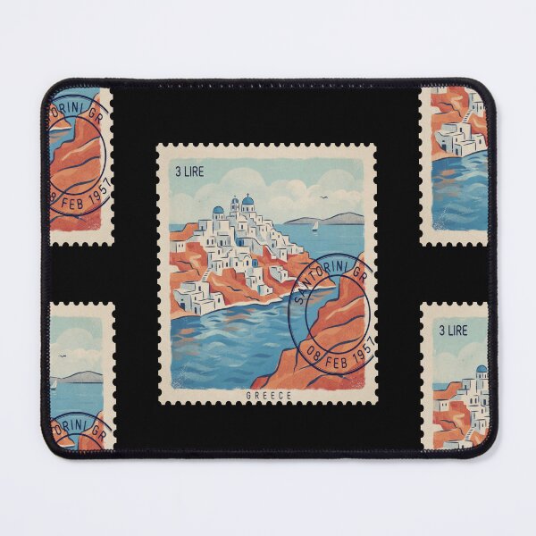 Item preview, Santorini Greece Coastal Postage Stamp Travel Sticker designed and sold by stickercuffs.