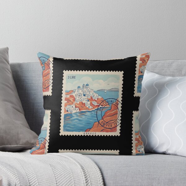 Item preview, Santorini Greece Coastal Postage Stamp Travel Sticker designed and sold by stickercuffs.
