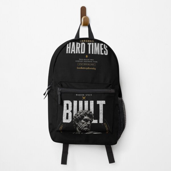 Item preview, BUILT THROUGH HARD TIMES | Modern Stoic Discipline T-Shirt designed and sold by LowBatteryStudio ⭐.