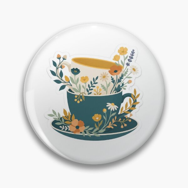 Item preview, Stacked Teacups with Wild Bloom Garland designed and sold by belajarubic.