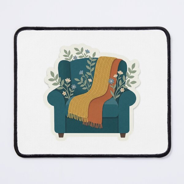 Item preview, Plush Armchair with Knitted Throw designed and sold by belajarubic.