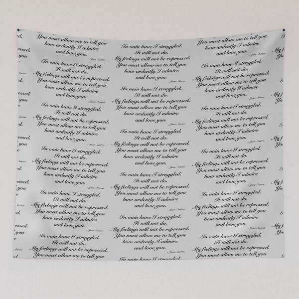 Item preview, Jane Austen Quote "In vain have I struggled." designed and sold by Brightside-art.