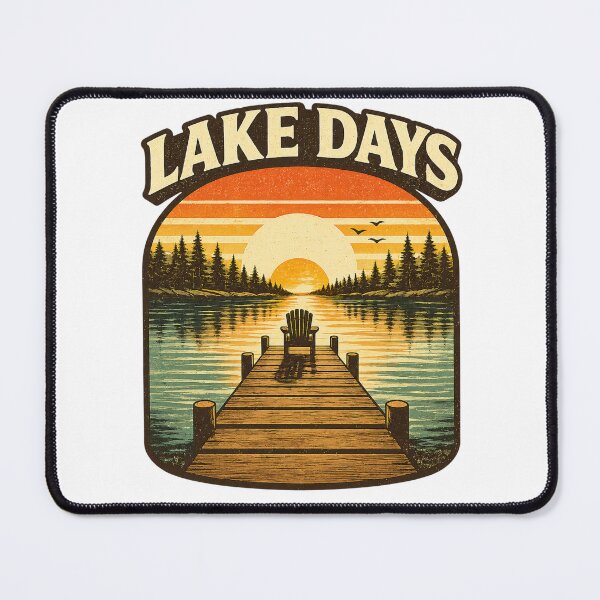 Item preview, Lake Days Vintage Sunset Dock Design designed and sold by EastEndTownie.