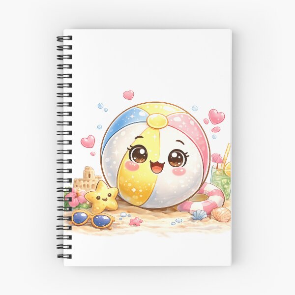 Item preview, Cute Kawaii Beach Ball - Happy Summer Vacation Beach Day Art designed and sold by ToonyTeez.
