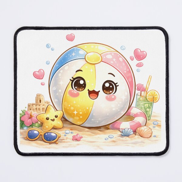 Item preview, Cute Kawaii Beach Ball - Happy Summer Vacation Beach Day Art designed and sold by ToonyTeez.