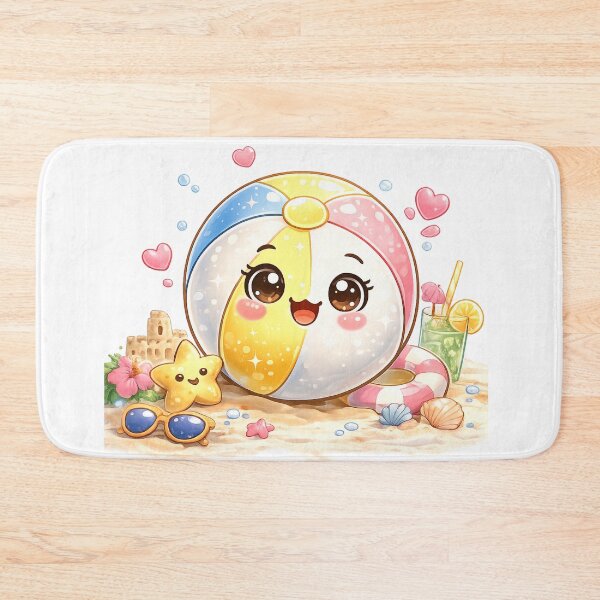 Item preview, Cute Kawaii Beach Ball - Happy Summer Vacation Beach Day Art designed and sold by ToonyTeez.