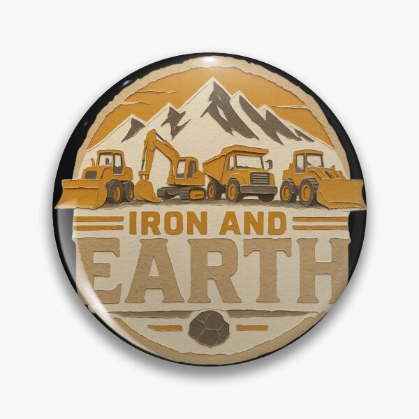 Item preview, Iron And Earth Heavy Equipment Badge designed and sold by kakmi-art.