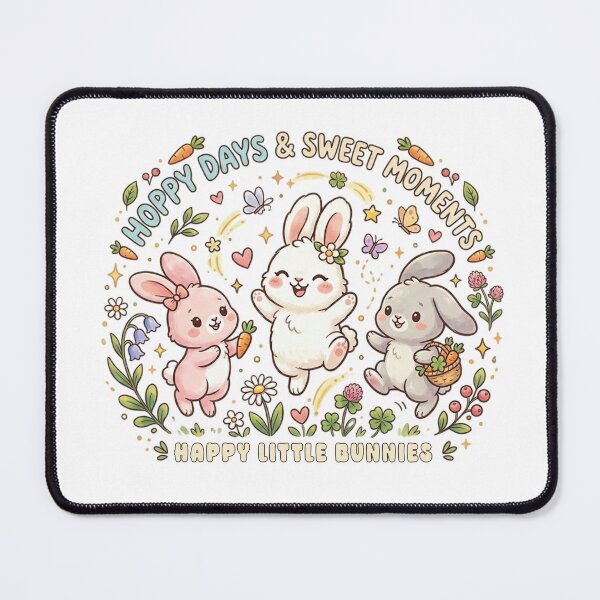 Item preview, Hoppy Days & Happy Little Bunnies T-Shirt Design designed and sold by BareCanvass.