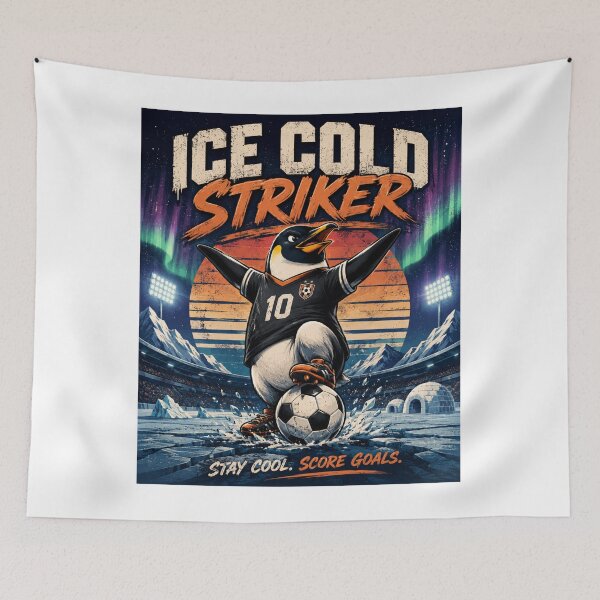 Item preview, Funny Football Penguin T-Shirt | Ice Cold Striker Retro Sports Design | Soccer Lover Gift designed and sold by MedRoh.