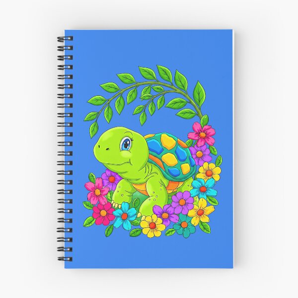 Item preview, Happy Colorful Turtle with Flowers designed and sold by LaRoach Digital Arts.